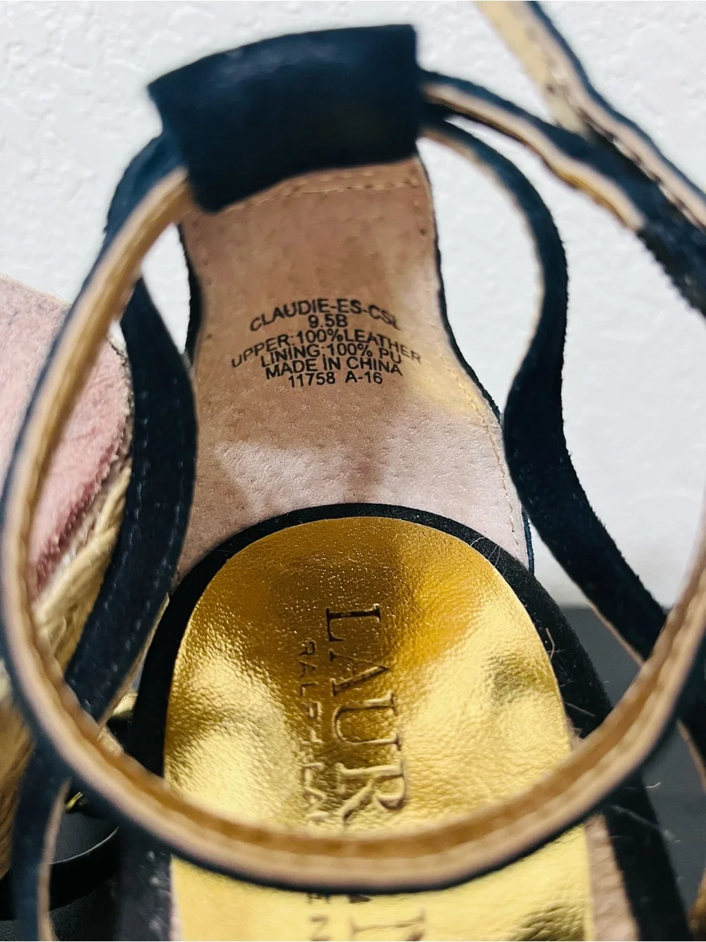 Ralph Lauren  Espadrille Wedge Sandals with Bow Accent , Size 9,5 .